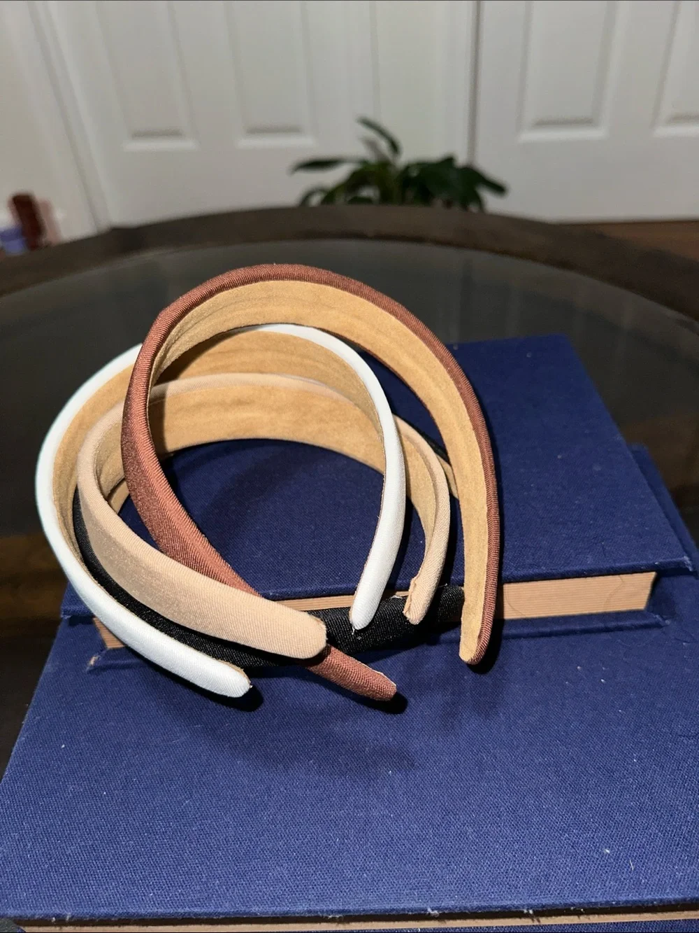 Classic Wide Fabric Headband Set - White, Black, Tan, Brown
